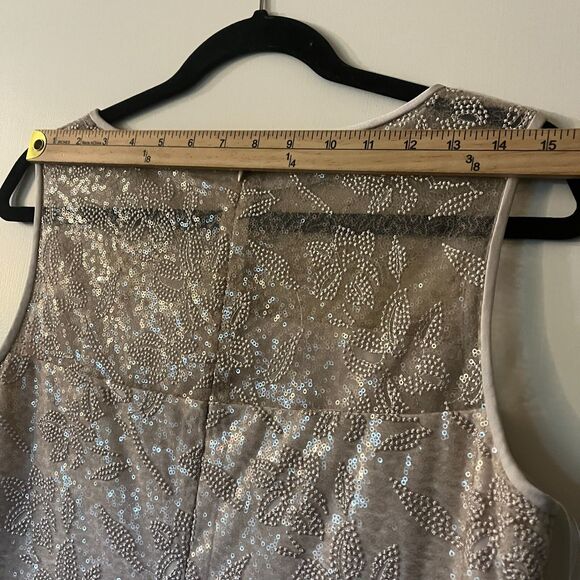 Ralph Lauren Formal Dress Women 10 Champagne Nude Sequin Sleeveless Party - Picture 4 of 13